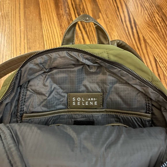 Sol and Selene Quilted Olive Green Backpack - Picture 3 of 3